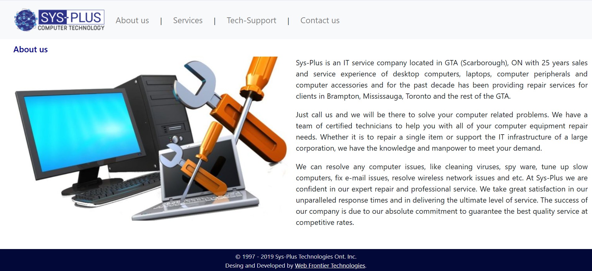 Sys-plus web layout image