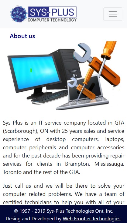 Sys-plus mobile layout image